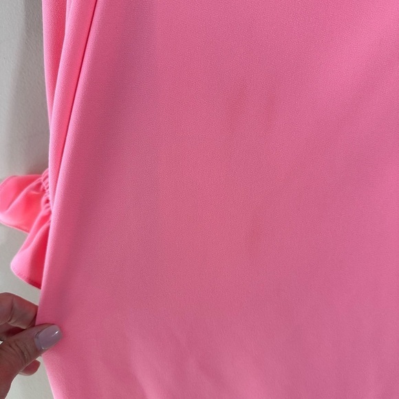 Trina Turk Shift Dress Equinox off shoulder style bubblegum pink size XS - Picture 8 of 8